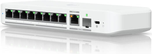 [USW-Flex-2.5G-8] Ubiquiti Flex 2.5G Switch, 8x 2.5 GbE RJ45 Ports, 60 Gbps Switching Capacity, 45 Mpps Forwarding Rate, Port Isolation & Mirroring, Flow & Storm Control, White | USW-Flex-2.5G-8