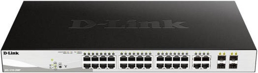 [DGS-1210-28MP] D-Link DGS-1210 28-Port Gigabit Smart Managed PoE Switch With 4 Gigabit GbE/SFP Combo Ports, L2+ Static Routing, 370W PoE Budget, Advanced L2 Switching & Security Features, Black | DGS-1210-28MP
