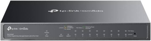 [ES210GMP] Tp-Link Omada ES210GMP, 10-Port Gigabit Easy Managed Switch with 8-Port PoE+, 8 Gigabit PoE+ RJ45 Ports, Plug-and-play, Up to 250m PoE, Automatic Loop Prevention, Silent Operation | ES210GMP