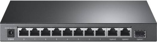 [TL-SL1311P] TP-Link 8-Port 10/100Mbps + 3-Port Gigabit Desktop Switch with 8-Port PoE+, 65W, Isolation Mode, PoE Auto Recovery, Fanless Design, Easy Smart Configuration, Long Range PoE, Black | TL-SL1311P