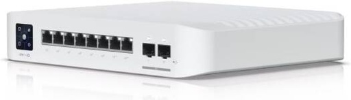 [USW-PRO-8-POE] Ubiquiti Pro 8 PoE Switchl, 1.3" Touchscreen, AR Switch Management, 8-port, Layer 3 Switch with PoE+ & PoE++ Output, 120 W PoE Availability, Wall-Mountable Kit, White | USW-PRO-8-POE