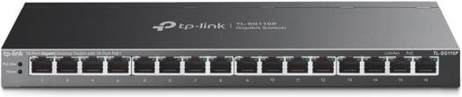 [TL-SG116P] TP-Link 16-Port Gigabit Desktop Switch, 16× 10/100/1000 Mbps RJ45 Ports, Port Polarization, 120W PoE Budget, Up to 820 Transmission Distance, Isolation Mode & Priority Mode, Black | TL-SG116P