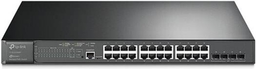 [SG3428MP] TP-LINK JetStream 28-Port Gigabit L2 Managed Switch, 24-Port, PoE+, 4 SFP Slots, 2 Fans, Rack Mountable, Static Routing, IPv6, Black | SG3428MP