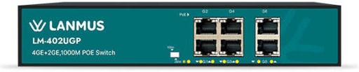 [LM-402UGP] Lanmus 4 Port Unmanaged Switch, 10/100/1000M Speed, 65W, 12Gbps, Gigabit Ethernet Switch, Unmanaged LAN Switch, Plug and Play Network Hub, Home Office and CCTV Networking Switch | LM-402UGP