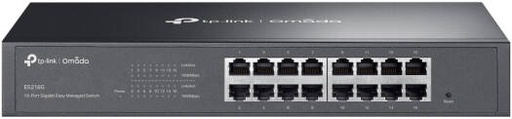 [ES216G] TP-LINK ES216G Omada 16-Port Gigabit Easy Managed Switch, 16 RJ45 ports, Centralized Cloud Management, Port Isolation, Automatic Loop Prevention & IGMP Snooping, Black | ES216G
