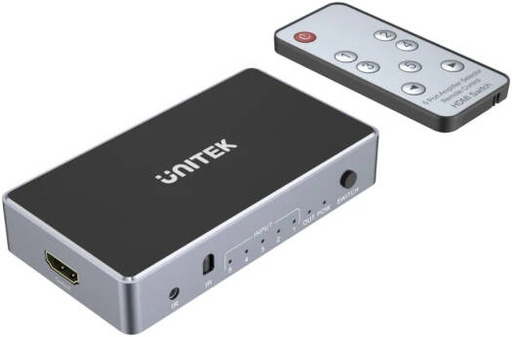 [V1110A] Unitek 4K HDMI Switch 5 In 1 Out, Up to 4K UHD Resolution, 5 HDMI Inputs & 1 HDMI Output, 12bit Color Depth And 3D Pass-Through, Dolby TrueHD and DTS-HD, Space Grey | V1110A