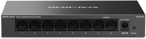 [MS108GS] Mercusys SOHO Switches, 8-Port Gigabit Desktop Switch, 10/100/1000 Mbps Auto-Negotiation RJ45 Ports, Metal Casing, Wall-Mount, Plug and Play, Green Ethernet Power-Saving, Fanless Design | MS108GS