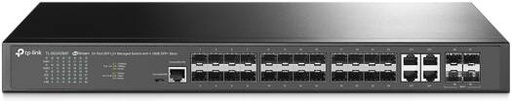 [SG3428XF] TP-Link JetStream 24-Port SFP L2+ Managed Switch with 4 10GE SFP+ Slots, 20x Gigabit SFP Ports, 4x Gigabit SFP/RJ45 Combo Ports, 4x 10G SFP+ Slots, 1x RJ45 Console Port, Black | SG3428XF