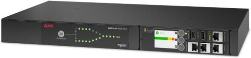 [AP4423A] APC NetShelter Rack Automatic Transfer Switch, 1U Rachmount, 16A Rated Current, 230V Output Voltage, 2 C20 Inlet & 8 C13, 1 C19 OUT, 50/60Hz Network Frequency, Black | AP4423A