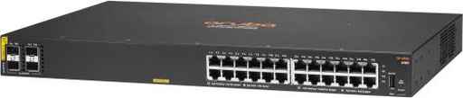 [JL678A] Aruba 6100 24-Port Gigabit Switch w/ SFP+, 128 Gb/s Capacity, 95.2 Mpps Rate, 65W Power x2, 4 x 10G SFP+ Slots, Black | JL678A