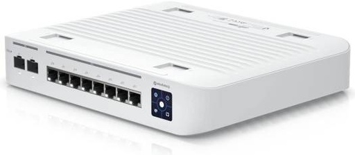 [USW-Enterprise-8-PoE] Ubiquiti 8-Port Managed Switch, 2.5Gb PoE + RJ45, 2x10G SFP+, 80 Gbps Switching, 120W Power, 9.52 Mpps Fwd Rate, 1.3" LCM Touch Display, 2 x 10Gb SFP+ Ports, White | USW-Enterprise-8-PoE