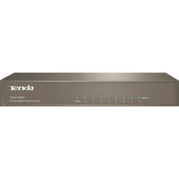 [TEG1008D] Tenda 8-Port Gigabit Ethernet Switch, Unmanaged, 4KV Lightning-Proof, Metal, 16Gbps Capacity, <4.5W Power | TEG1008D