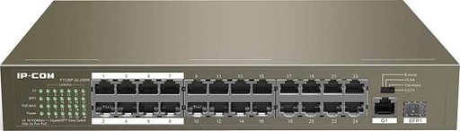 [F1126P-24-250W] IP-COM F1126P-24-250W 24 10/100Mbps +1 Gigabit/SFP Slots Switch with 24-Port PoE | F1126P-24-250W