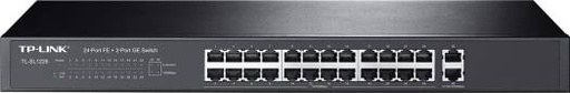 [TL-SL1226P] TP-Link 24-Port 10/100 Mbps + 2-Port Gigabit Rackmount Switch with 24-Port PoE+ | TL-SL1226P