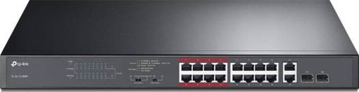 [TL-SL1218MP] TP-Link 16-Port 10/100 Mbps + 2-Port Gigabit Rackmount Switch with 16-Port PoE+ | TL-SL1218MP