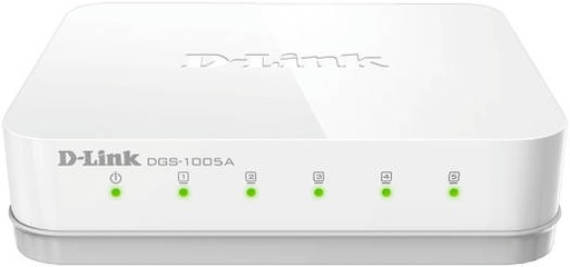 [DGS-1005A] D-Link 5 Port Gigabit Desktop Switch, 5x1000Base-T Interface, Auto MDI/MDIX, 10Gbps Switching Capacity, White | DGS-1005A