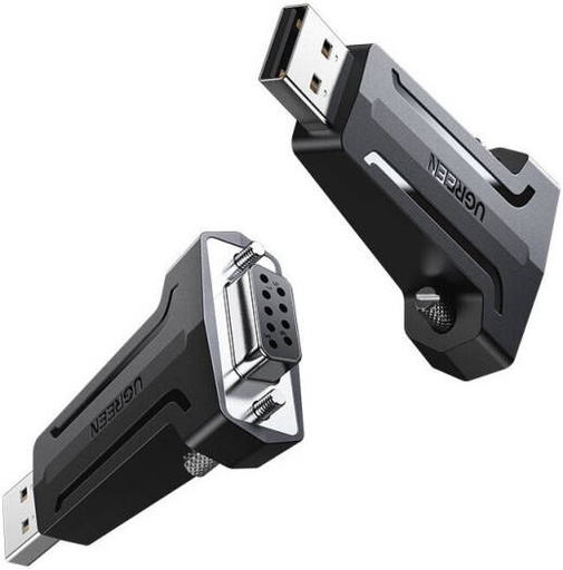 [80111] UGREEN DB9 RS-232 Converter Adapter, Up to 1Mbps Data Transfer Rate, Remote Wake and Power Management, Nickel-Plated Connectors, Full Automatic Handshake Protocol, Black | 80111