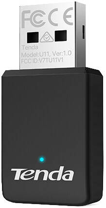[U11] Tenda U11 Dual-Band Wireless USB Adapter, AX Wireless Standard, Up to 600 Mbps (5GHz) + 286 Mbps (2.4GHz), USB 2.0, Internal Antenna, Soft AP, WPA/WPA2 Security | U11