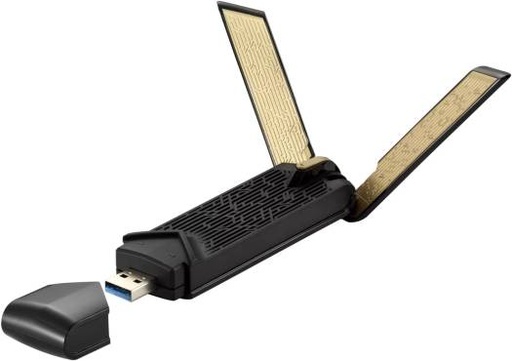 [90IG06H0-MO0R10] ASUS USB-AX56 Dual Band AX1800 WiFi Adapter, 1800 Mbps, WPA3 Security, 4 GHz/5 GHz Frequency, High Efficiency, Plug & Play, Black | 90IG06H0-MO0R10