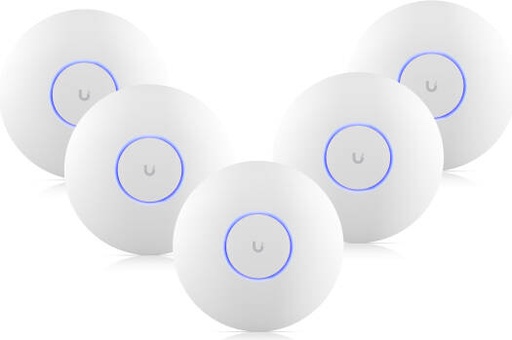 [U6-Pro-5] Ubiquiti Networks WiFi 6 Pro Dual-Band Access Point, WiFi 6, Up to 5373 Mb/s Total Throughput, 300+ Clients, 5 GHz (4x4 MIMO), 2.4 GHz (2x2 MIMO), Guest Isolation, 5 Pack, White | U6-Pro-5