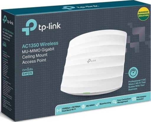 [EAP225] TP-Link EAP225 Access Point Wi-Fi Double Band AC 1350Mbps PoE Gigabit (300Mbps, 2.4GHz) | EAP225