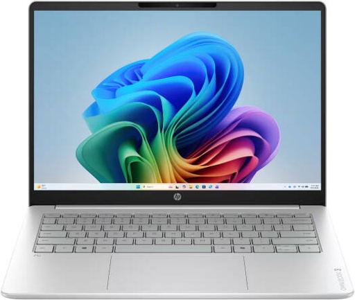 [D0VR2UA] HP OmniBook 3 NGAI 14-hz0005dx Laptop, 15.6" 2K Touch Display, Snapdragon X X1-26-100, 16GB RAM, 512GB SSD, Qualcomm Adreno GPU, English Keyboard, Windows 11 Home, Silver | D0VR2UA