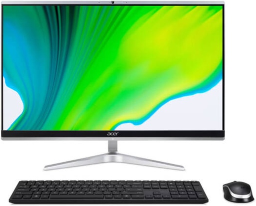 [DQ.BG8EM.006] Acer Aspire C24-1651 AIO Desktop Computer, 23.8" FHD LED Display, Intel Core i7-1165G7, 8GB RAM, 512GB SSD, GeForce MX330 2GB GPU, Wireless K/B & Mouse, Win11, Silver | DQ.BG8EM.006