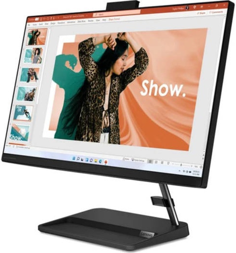[F0GH00H0AX] Lenovo IdeaCentre AIO 3 24IAP7 Desktop, 24" FHD IPS Display, Intel Core i7-1260P, 8GB RAM, 512GB SSD, MX550 2GB GDDR6 Graphics, Wireless ENG- ARB KB + Mouse, No OS, Black | F0GH00H0AX
