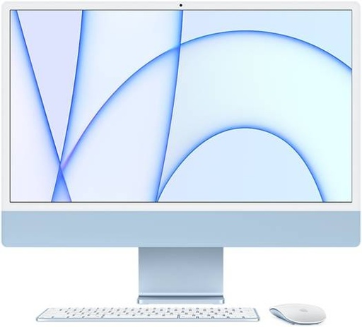 [MGPK3 AB/A] Apple iMac 2021 AIO Desktop Computer, 24" 4.5K Retina Display, Apple M1, 8-Core CPU, 8-Core GPU, 8GB RAM, 256 SSD, 2x TB Ports, English-Arabic Magic Keyboard & Mouse, Blue | MGPK3 AB/A