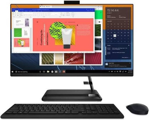[F0G00098AX-8GB] Lenovo IdeaCentre AIO 3 24ITL6 Desktop, 23.8" FHD Touch Display, Intel Core i7-1165G7, 8GB DDR4 RAM, 1TB HDD, NVIDIA GeForce MX450 2GB, Calliope Wireless Arabic KB, No OS, Black | F0G00098AX-8GB