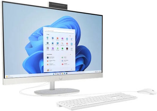 [D18XGEA] HP All-in-One 27-cr0164 Desktop Computer, 27" FHD IPS Display, Intel Core Ultra 7 155U, 8GB RAM, 512GB SSD, Intel Graphics, Wired English Keyboard & Mouse, No OS, White | D18XGEA