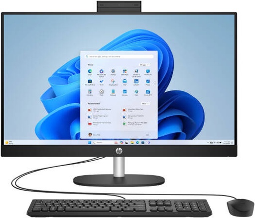 [D30C7EABH5] HP All-in-One AI 27-cr2044nh Desktop Computer, 27" FHD IPS Display, Intel Core Ultra 5 225U, 8GB RAM, 512GB SSD, Intel UHD Graphics, Wired Keyboard & Mouse, No OS, Black | D30C7EABH5