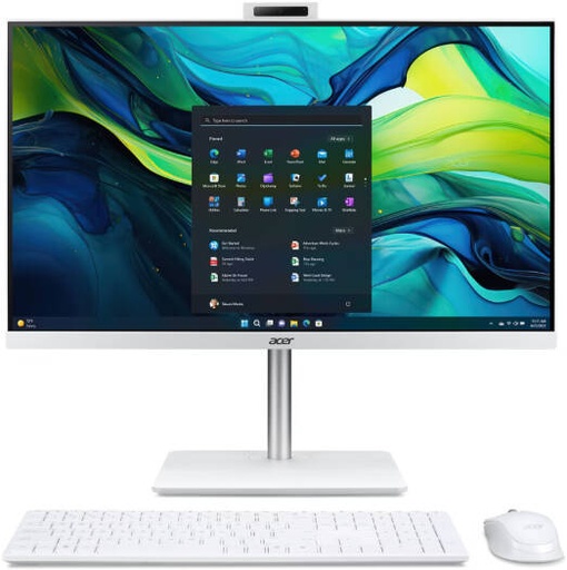 [DQ.BNREM.001] Acer Aspire C27 All-In-One Desktop Computer, 27" FHD Display, Intel Core i7-1355U, 16GB RAM, 1TB SSD, Intel Iris Xe Graphics, English-Arabic Keyboard, Windows 11 Home, White | DQ.BNREM.001