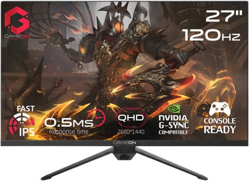 [GOES27QHD120IPS] GAMEON Essential Series Gaming Monitor, 27" IPS Display, QHD Resolution, 120Hz Refresh Rate, 0.5ms (MPRT) Response Time, FreeSync/Adaptive-Sync & GamePlus Technology, Black | GOES27QHD120IPS