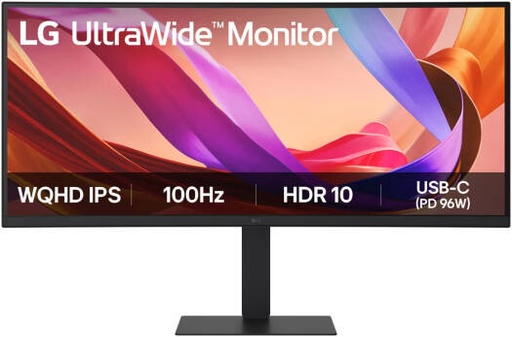 [34U650A-B] LG UltraWide Curved Monitor, 34" IPS Display, WQHD Resolution, 100Hz Refresh Rate, 5ms (GtG @ Faster) Response Time, 3800R Curvature, 1.07b Color Display, Black | 34U650A-B