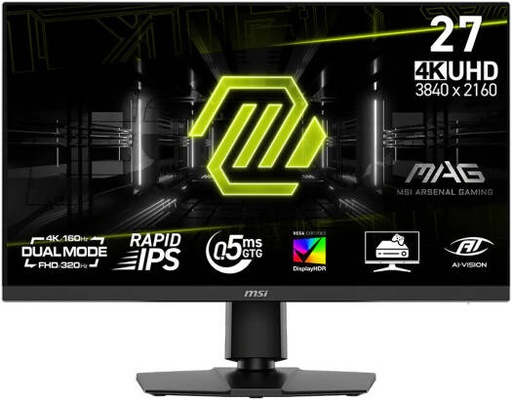 [MAG 272URDF E16] MSI MAG 272URDF E16 Gaming Monitor, 27" Rapid IPS Display, 4K UHD Max Resolution, Up to 320Hz in Dual-Mode Refresh Rate, 0.5ms (GtG) Response Time, AMD FreeSync Premium | MAG 272URDF E16