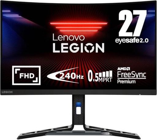 [67B6GAC1AE] Lenovo Legion R27fc-30 Gaming Curved Monitor, 27" FHD VA Display, Up to 280Hz Refresh Rate, 0.5ms (MPRT) Response Time, 1500R Curvature, FreeSync, Adaptive Sync & G-Sync Compatible, Black | 67B6GAC1AE