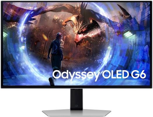 [LS27DG602SMXUE] SAMSUNG Odyssey OLED G6 G60SD Gaming Monitor, 27" QHD OLED Display, 360Hz Refresh Rate, 0.03ms (GtG) Response Time, AMD FreeSync Premium Pro Technology, Silver | LS27DG602SMXUE