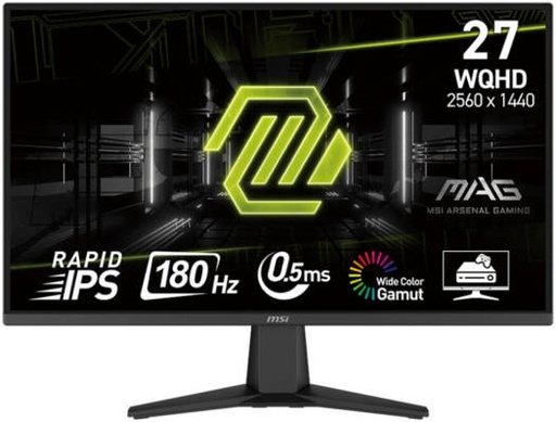 [MAG 275QF] MSI MAG 275QF Gaming Monitor, 27" WQHD Rapid IPS Display, 180Hz Refresh Rate, 0.5ms (GtG) Response Time, AdaptiveSync Technology, 1.07b Display Colors, Black | MAG 275QF