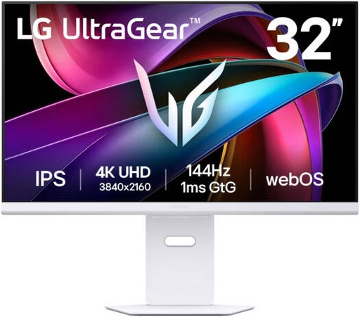[32G810SA-W] LG 32G810SA UltraGear Gaming Monitor, 32" IPS Display, 4K UHD Resolution, 144Hz Refresh Rate, 1ms (GtG) Response Time, AMD FreeSync Premium & G-SYNC Compatible, White | 32G810SA-W