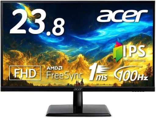 [UM.QE1EE.E02] Acer EK241YEbmix Monitor, 24" FHD IPS Display, 100Hz Refresh Rate, 1ms (VRB) Response Time, AMD FreeSync Technology, Built-In Speakers, Flickerless Feature, Black | UM.QE1EE.E02