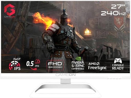 [GOA27FHD240IPS] GAMEON Artic Pro Series Gaming Monitor, 27" Fast IPS Display, FHD Resolution, 240Hz Refresh Rate, 0.5ms (MPRT) Response Time, AMD FreeSync & Adaptive-Sync, Black | GOA27FHD240IPS