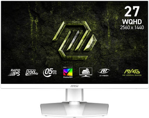 [9S6-3CF99T-015 / 001] MSI MAG 274QRFW E20 Gaming Monitors, 27" Rapid IPS Display, WQHD Resolution, 200Hz Refresh Rate, 0.5ms (GtG) Response Time, Adaptive-Sync Technology, 1.07B Color Display | 9S6-3CF99T-015 / 001