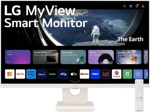 [27U511SA-W] LG 27U511SA-W Smart Wireless Monitor, 27" Full HD IPS Display, 100Hz Refresh Rate, 5ms Response Time, HDR 10, Smart Energy Saving, Flicker Safe, Reader Mode, Wi-Fi, Bluetooth, White | 27U511SA-W