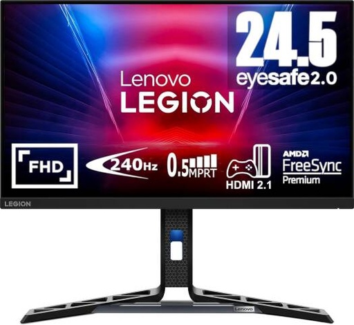 [67B8GACBAE] Lenovo Legion R25f-30 Gaming Monitor, 24.5" FHD VA Display, Up to 280Hz Refresh Rate, 0.5ms (MPRT) Response Time, AMD FreeSync Premium Technology, Built-In Speaker, Raven Black | 67B8GACBAE