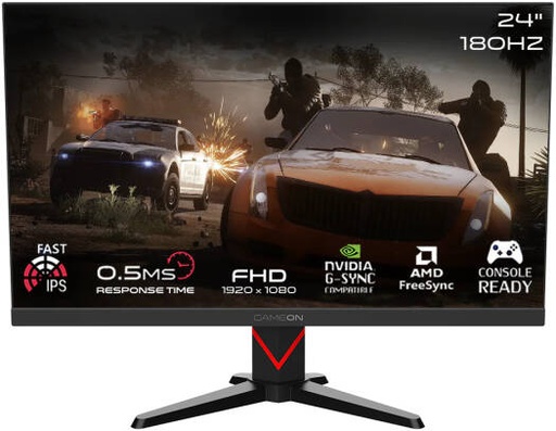 [GOMM24FHD180IPS] GAMEON Marksman Series 24" FHD, 180Hz, MPRT 0.5ms Response Time, HDMI 2.1, Fast IPS Gaming Monitor (Supports PS5), IPS Panel & RGB Lighting, Black | GOMM24FHD180IPS