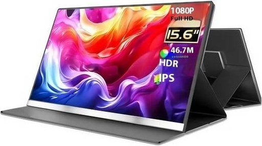 [P4] V2COM P4 Portable Monitor, 16" IPS Display, FHD Resolution, 60Hz Refresh Rate, 1ms Response Time, HDR Technology, 16.7m Color Display, Adjustable Eye-Care Screen, Black | P4