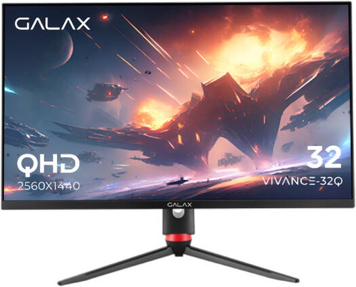 [G-MGVIBF32NB50-GXLG] Galax Vivance-32Q Gaming Monitor, 32" QHD IPS Display, 165Hz Refresh Rate, 1ms (MPRT) Response Time, NVIDIA G-Sync Technology, 1.07B Display Colors, Borderless Design, Black | G-MGVIBF32NB50-GXLG