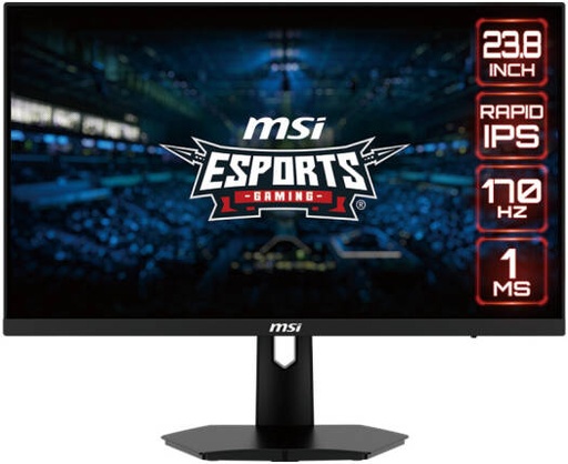 [G244F] MSI G244F eSports Gaming Monitor, 24" FHD Rapid IPS Display, 170Hz Refresh Rate, 1ms (GtG) Response Time, AMD FreeSync Premium Technology, 16.7m Display Colors, 2x HDMI/DP Video Ports, Black | G244F