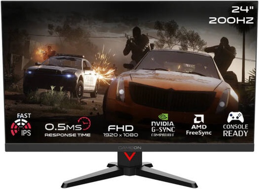 [GOMM24FHD200IPS] GAMEON Marksman Series 24" FHD, 200Hz, MPRT 0.5ms Response Time, HDMI 2.1, Fast IPS Gaming Monitor (Supports PS5), IPS Panel & RGB Lighting, Black | GOMM24FHD200IPS